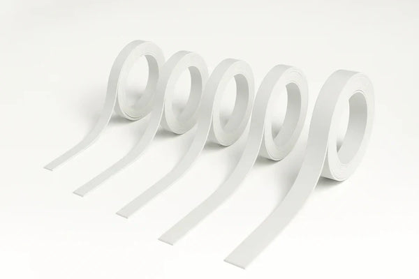 White PVC Plastic Bar Strip Roll Flat Architrave Trim Various Sizes