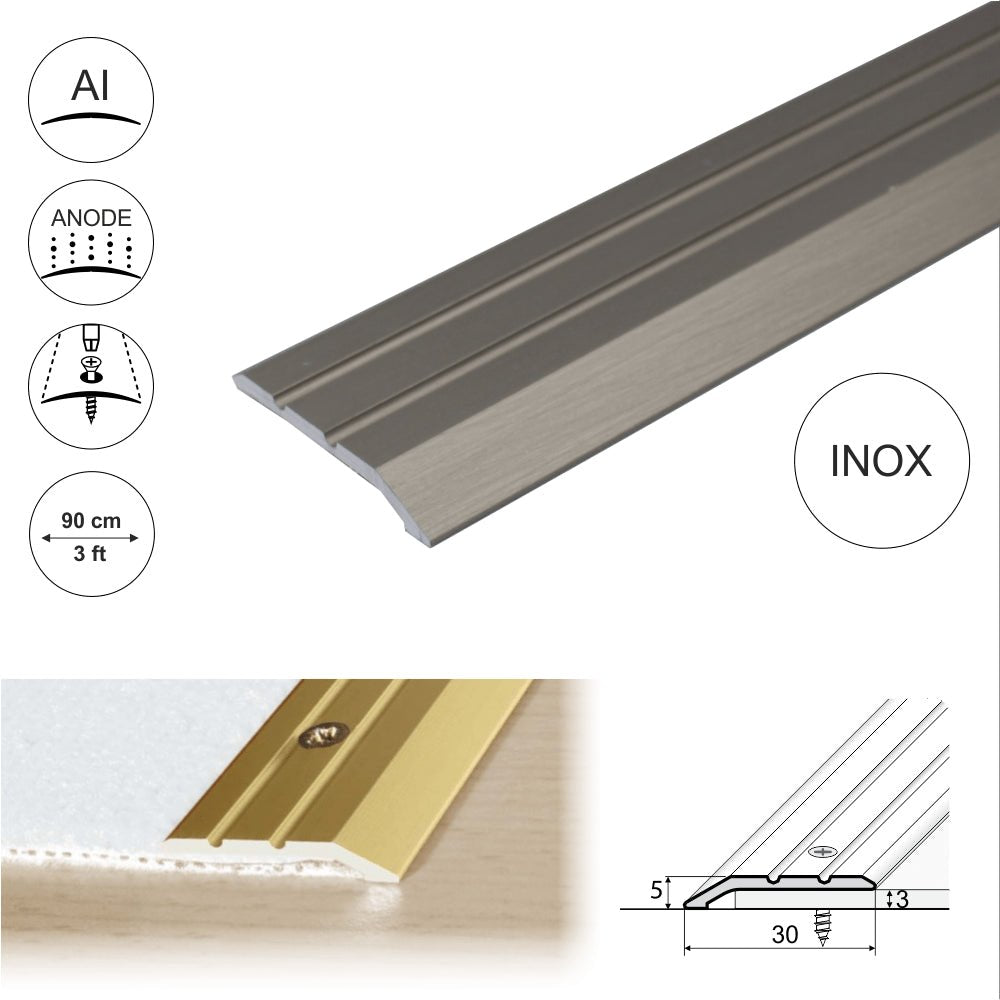 A12 Anodised Aluminium Flat Door Threshold Strip