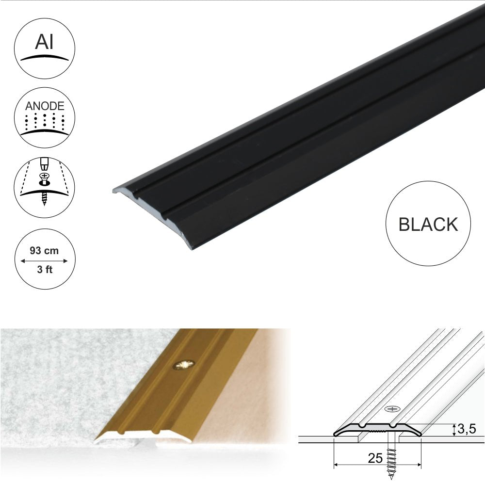 A12 Anodised Aluminium Flat Door Threshold Strip