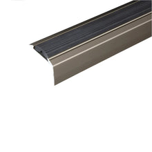 A38 - 46 x 30mm Anodised Aluminium Non Slip Rubber Stair Nosing Edge Trim