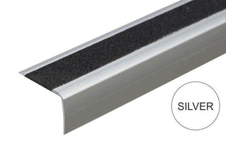 A44 41 x 26.6mm Anodised Aluminium Non Slip Stair Nosing Edge Trim With Non Slip Tape