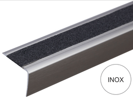 A44 41 x 26.6mm Anodised Aluminium Non Slip Stair Nosing Edge Trim With Non Slip Tape