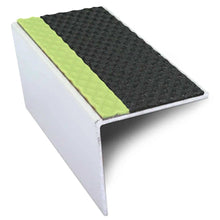ASL20 57x55mm  TredSafe DDA Compliant Aluminium Non Slip Stair Nosing Edge Trim With Pvc Insert