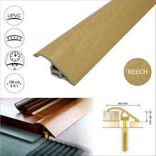 C40 PVC 40mm Wood-Effect Door Threshold Ramp Profile
