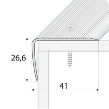 A42 41 x 26.6mm Anodised Aluminium Non Slip Ribbed Treads Stair Nosing Edge Trim