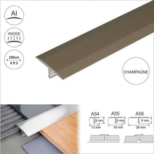 A56 26mm Anodised Aluminium T-Bar Threshold Strip for Tile Transitions