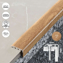 D-K0200 PVC Wood Effect Stair Nosing Edge Trim – 30 x 30mm UPVC Step Edge Protector