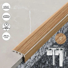 D-K0300 PVC Wood Effect Stair Nosing Edge Trim – 25 x 25mm UPVC Step Protector