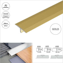 A55 18mm Anodised Aluminium T-Bar Threshold Strip for Tile Transitions