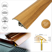 C40 PVC 40mm Wood-Effect Door Threshold Ramp Profile