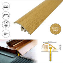 C40 PVC 40mm Wood-Effect Door Threshold Ramp Profile