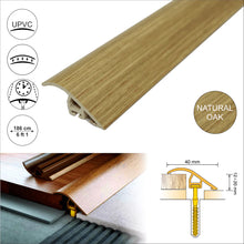 C40 PVC 40mm Wood-Effect Door Threshold Ramp Profile