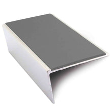 NSL02 57x32mm Aluminium Rakeback Stair Nosing with Anti-Slip PVC Insert