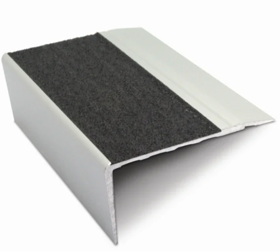 NSL23 68 x 33mm Aluminium Stair Nosing with Silicone Carbide Anti-Slip Insert