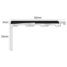 NXFS05 Straight Aluminium Stair Nosing – 62mm x 33mm Safety Profile