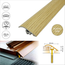 C40 PVC 40mm Wood-Effect Door Threshold Ramp Profile