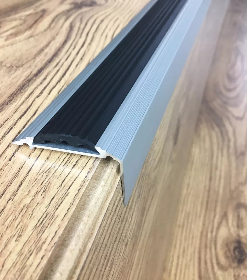 Anodised Aluminium Non-Slip Stair Nosing Trim – 1200mm x 46mm x 30mm Stair Nosing UK