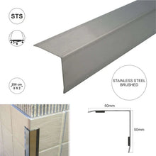 Stainless Steel Angle Wall Corner Trim – Bevelled 50x50mm Protector
